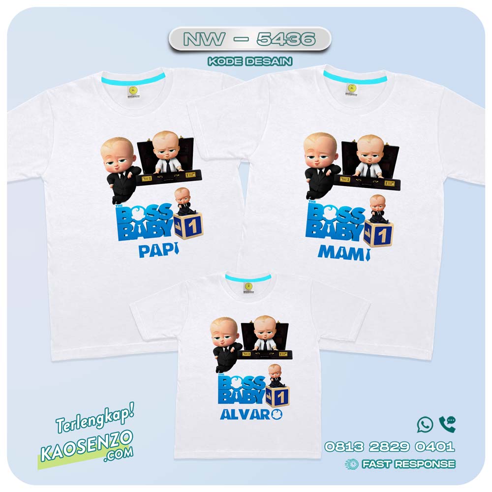 Baju Kaos Couple Keluarga Baby Boss | Kaos Family Custom | Kaos Baby Boss - 5436