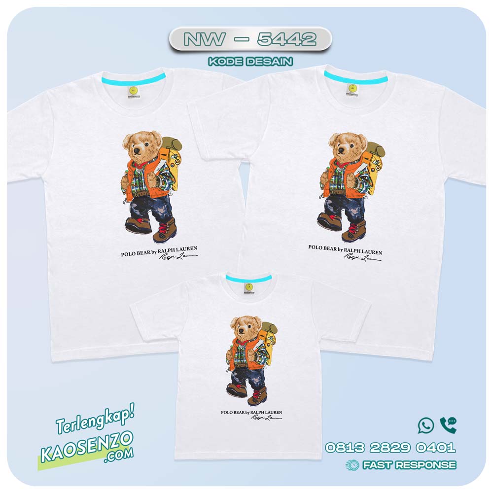 Baju Kaos Couple Keluarga Bear | Kaos Family Custom Bear | Kaos Beruang - NW 5442