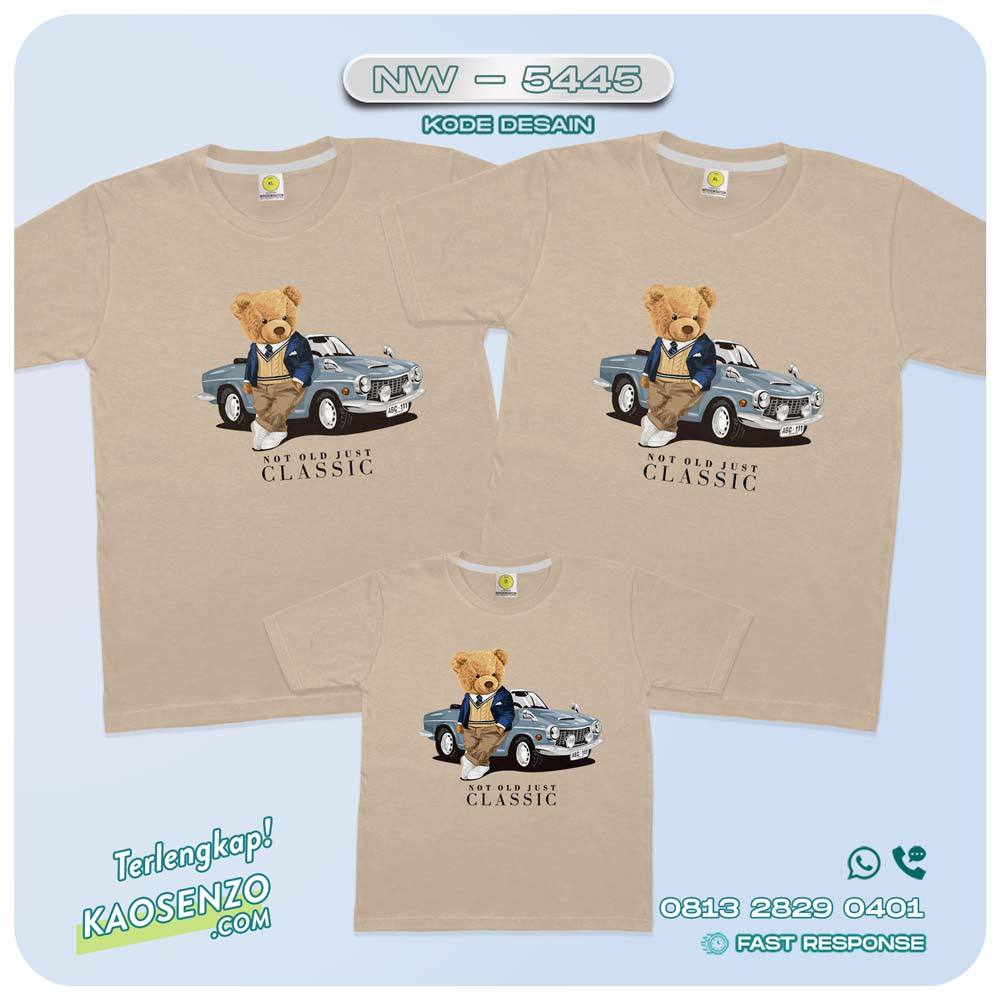 Baju Kaos Couple Keluarga Bear | Kaos Family Custom Bear | Kaos Beruang - NW 5445