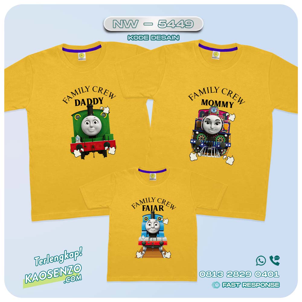 Baju Kaos Couple Keluarga Thomas 'n Friend | Kaos Family Custom | Kaos Thomas 'n Friend - NW 5449