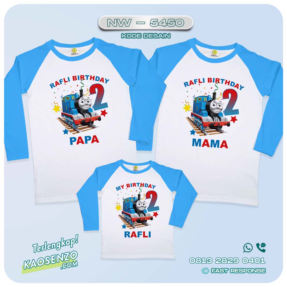 Baju Kaos Couple Keluarga Thomas 'n Friend | Kaos Family Custom | Kaos Thomas 'n Friend - NW 5450