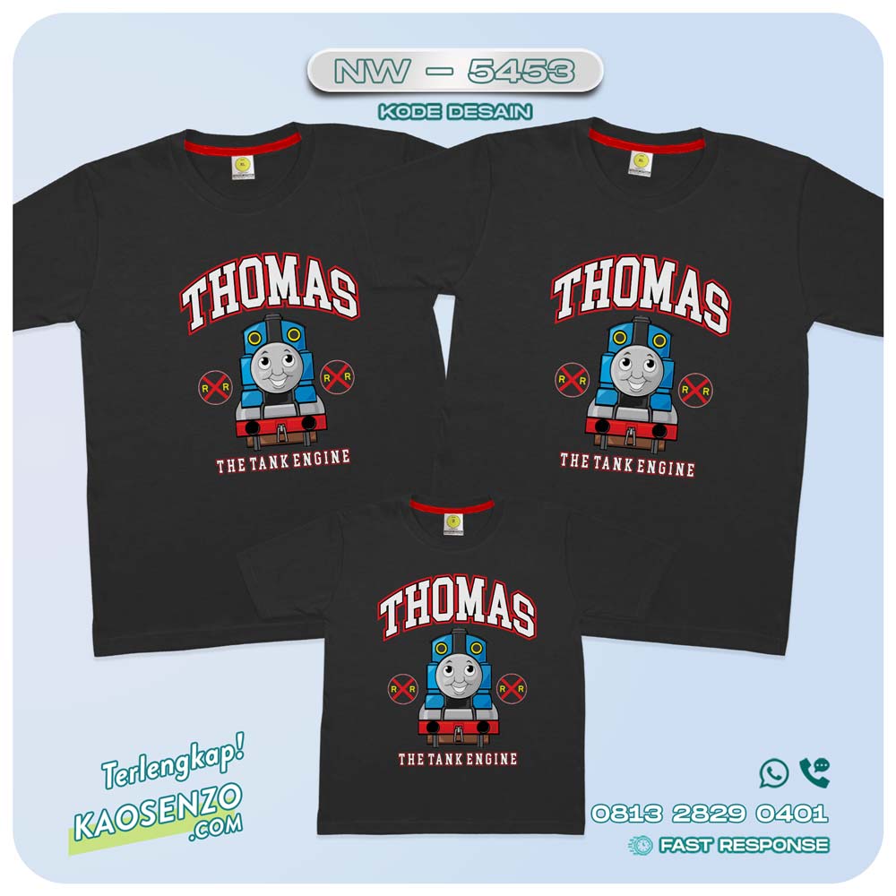 Baju Kaos Couple Keluarga Thomas 'n Friend | Kaos Family Custom | Kaos Thomas 'n Friend - NW 5453