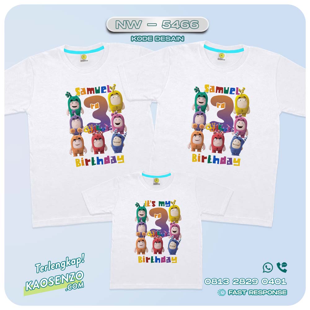 Baju Kaos Couple Keluarga Oddbods | Kaos Family Custom | Kaos Oddbods - NW 5466