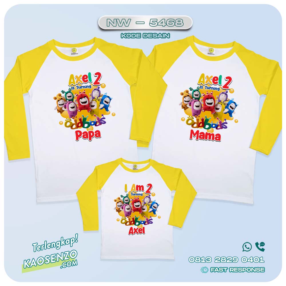 Baju Kaos Couple Keluarga Oddbods | Kaos Family Custom | Kaos Oddbods - NW 5468