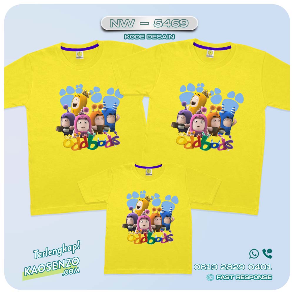 Baju Kaos Couple Keluarga Oddbods | Kaos Family Custom | Kaos Oddbods - NW 5469