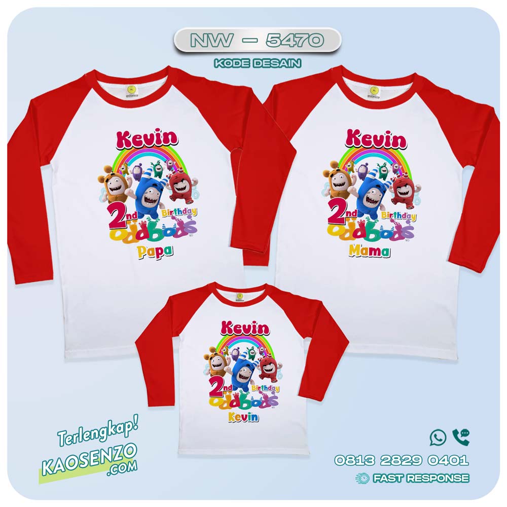 Baju Kaos Couple Keluarga Oddbods | Kaos Family Custom | Kaos Oddbods - NW 5470