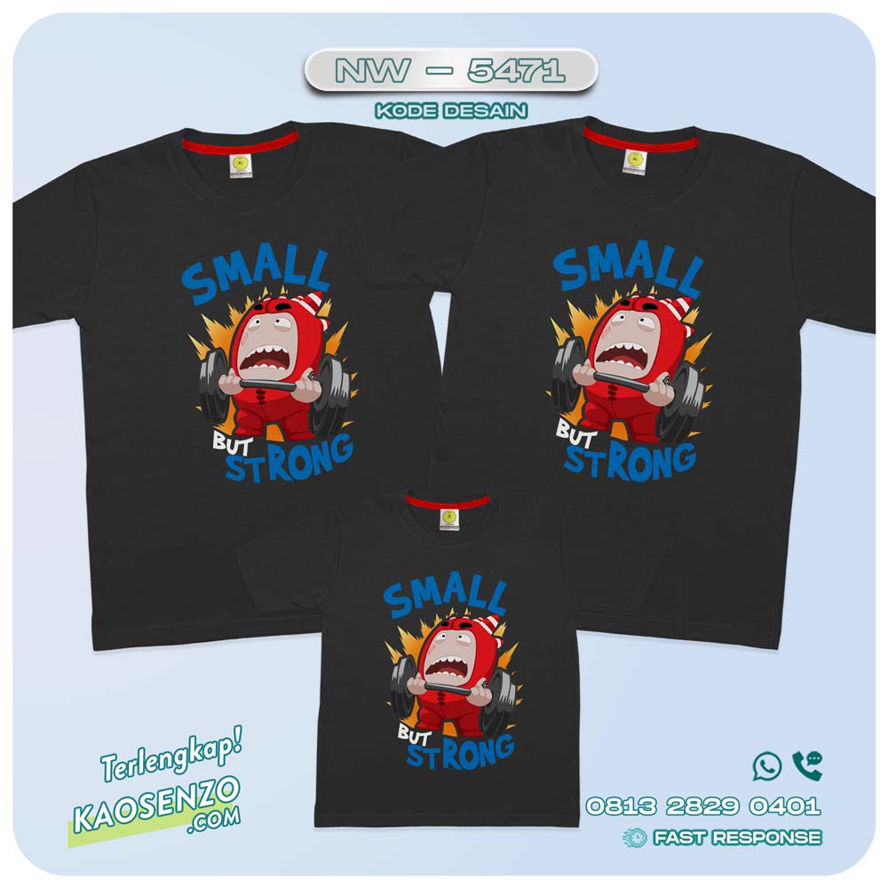 Baju Kaos Couple Keluarga Oddbods | Kaos Family Custom | Kaos Oddbods - NW 5471