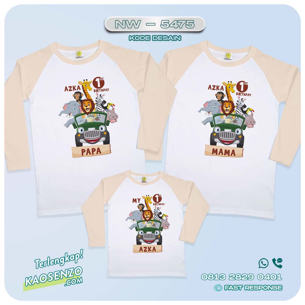 Baju Kaos Couple Keluarga Animal Zoo | Kaos Ultah Anak | Kaos Animal Zoo & Jungle NW 5475