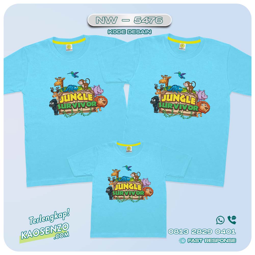 Baju Kaos Couple Keluarga Animal Zoo | Kaos Family Custom Animal | Kaos Animal Zoo & Jungle - NW 5476