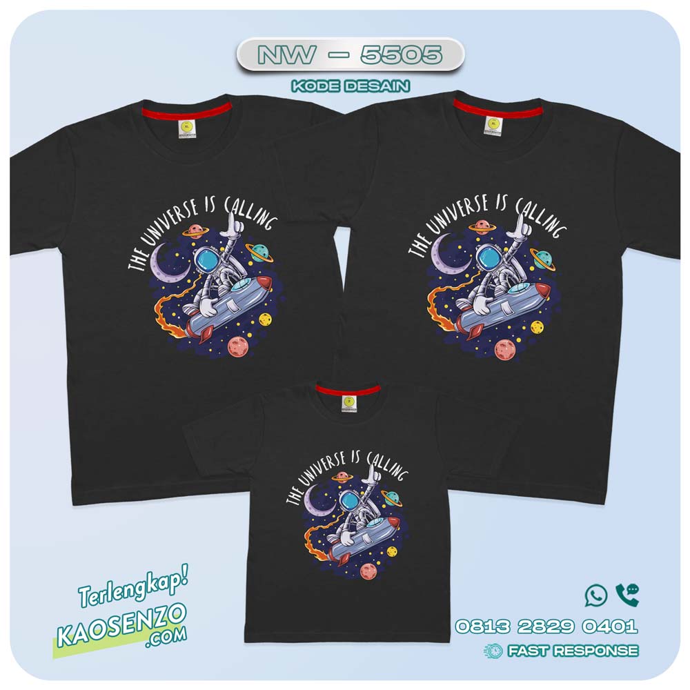 Baju Kaos Couple Keluarga Astronot | Kaos Family Custom | Kaos Astronot - NW 5505