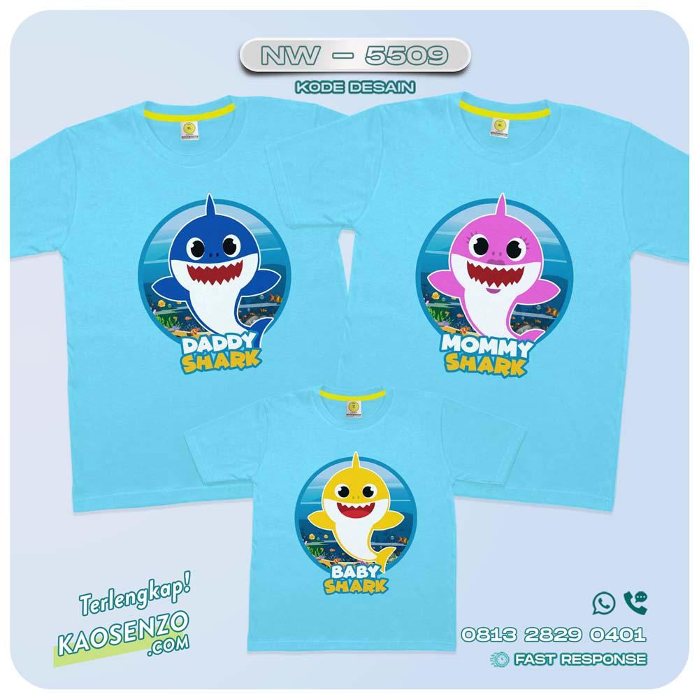 Kaos Couple Keluarga Baby Shark | Kaos Ulang Tahun Anak | Kaos Baby Shark - NW 5509