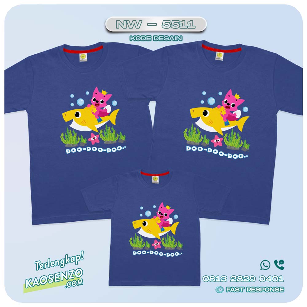 Kaos Couple Keluarga Baby Shark | Kaos Ulang Tahun Anak | Kaos Baby Shark - NW 5511