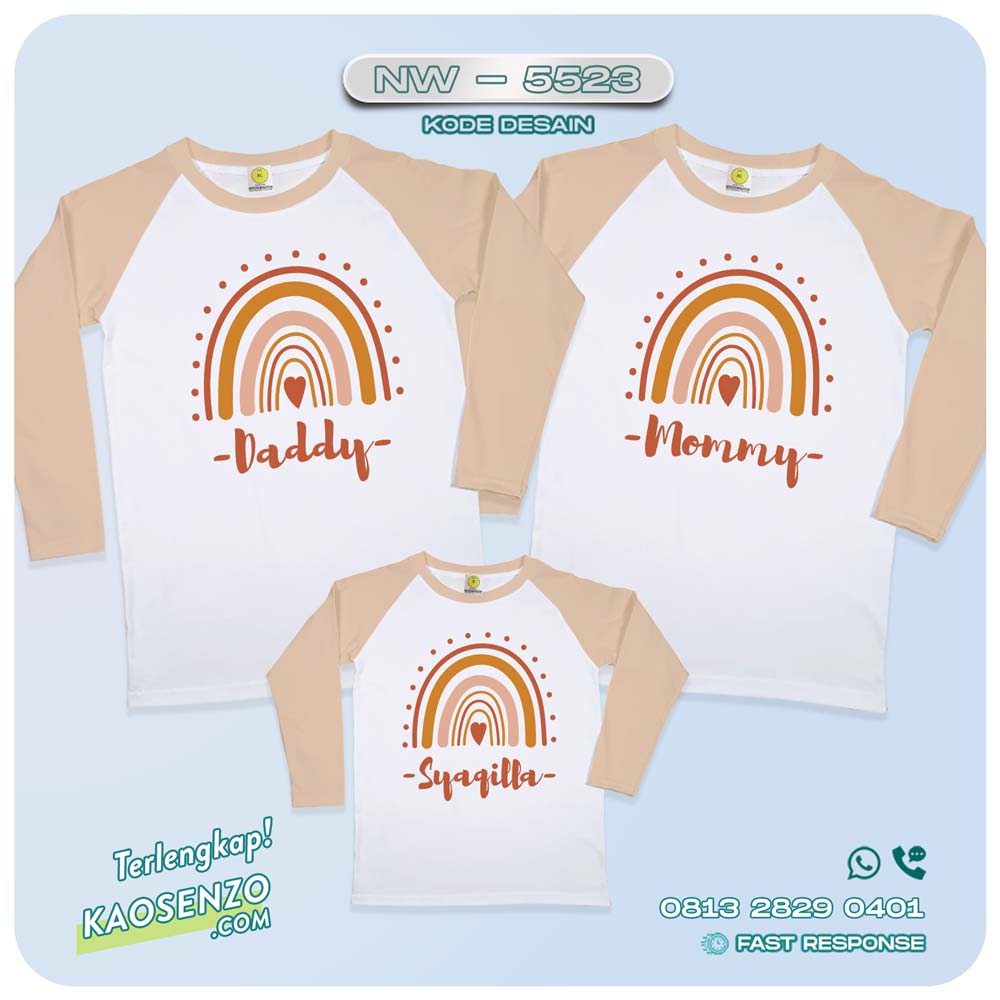 Baju Kaos Couple Keluarga Boho Rainbow| Kaos Ultah Anak Boho Rainbow | Kaos Boho Rainbow - NW 5523