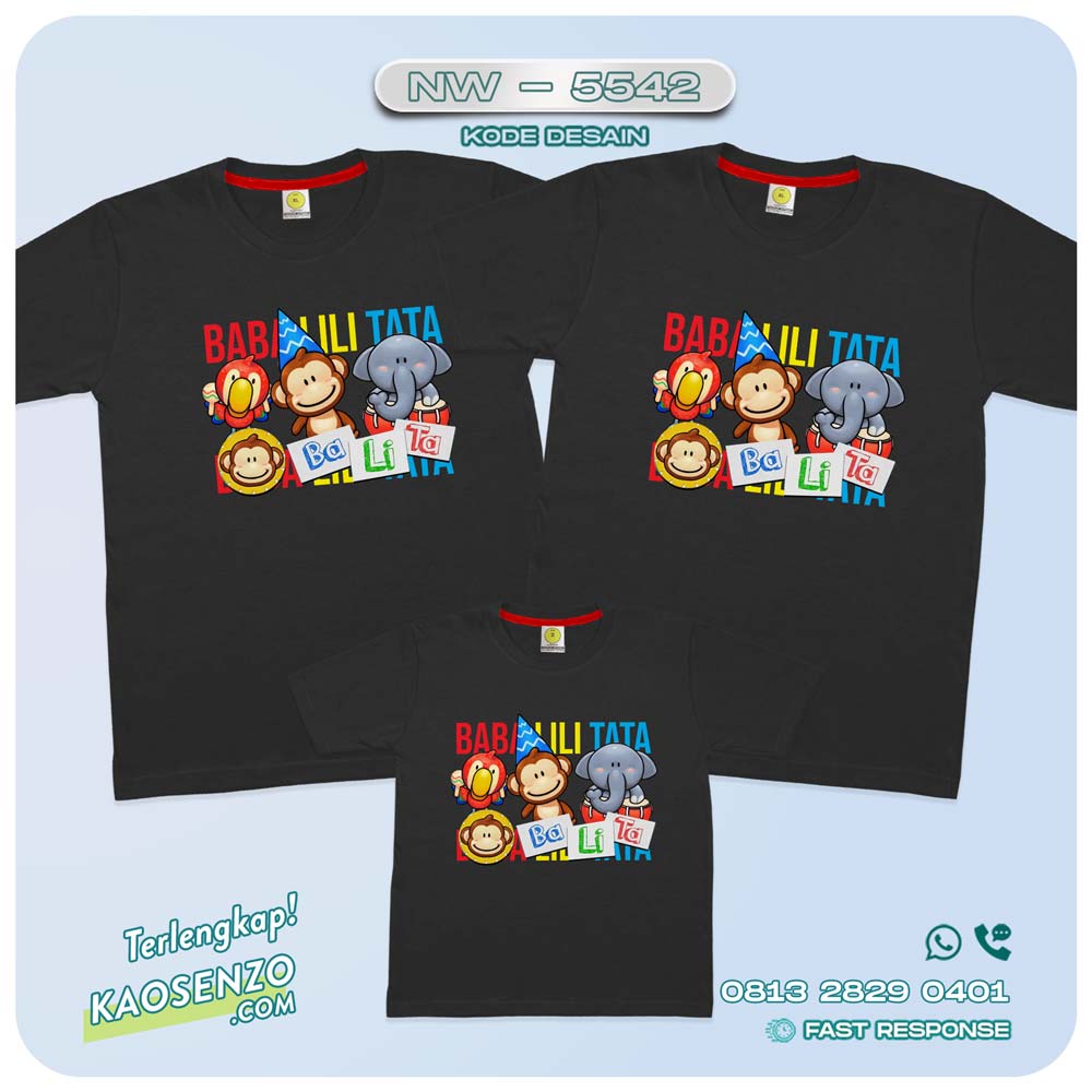 Baju Kaos Couple Keluarga Baba Lili Tata | Kaos Ultah Anak Baba Lili Tata | Kaos Baba Lili Tata - NW 5542