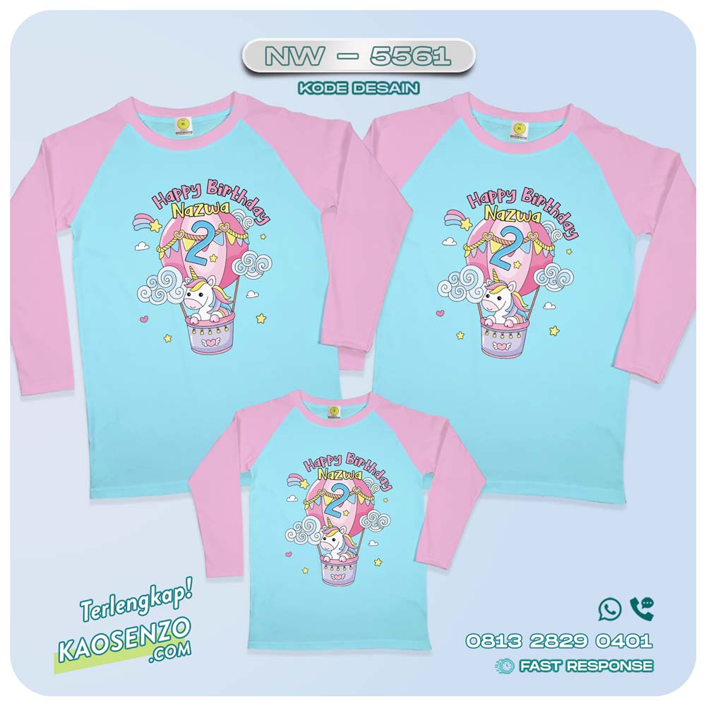 Baju Kaos Couple Keluarga Unicorn | Kaos Ultah Anak | Kaos Family Custom | Kaos Unicorn - NW 5561