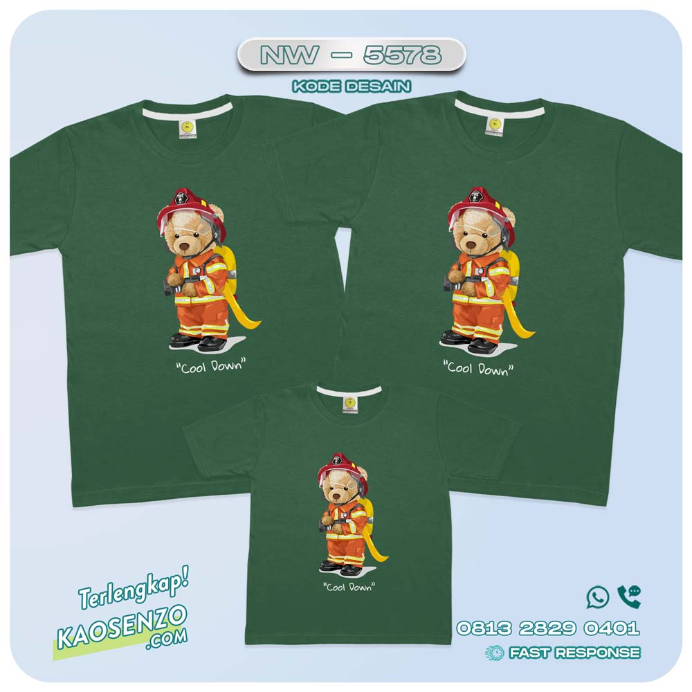 Baju Kaos Couple Keluarga Bear | Kaos Family Custom Bear | Kaos Beruang - NW 5578