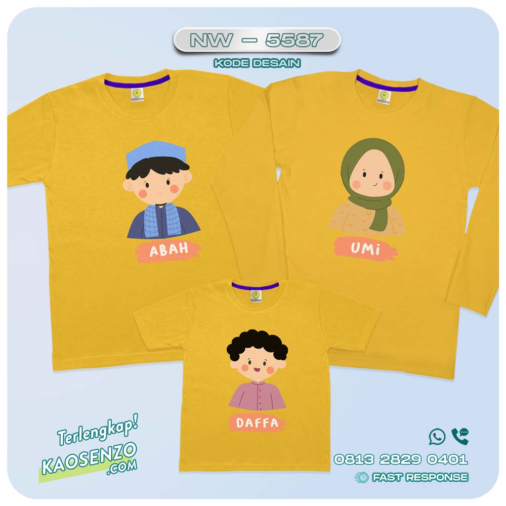 Kaos Couple Keluarga | Kaos Couple Lebaran | Kaos Keluarga Islami | Kaos Motif Islami - NW - 5587