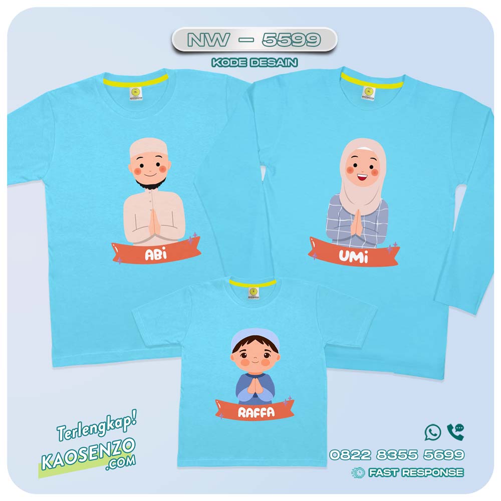 Kaos Couple Keluarga | Kaos Couple Lebaran | Kaos Keluarga Islami | Kaos Motif Islami - NW - 5599