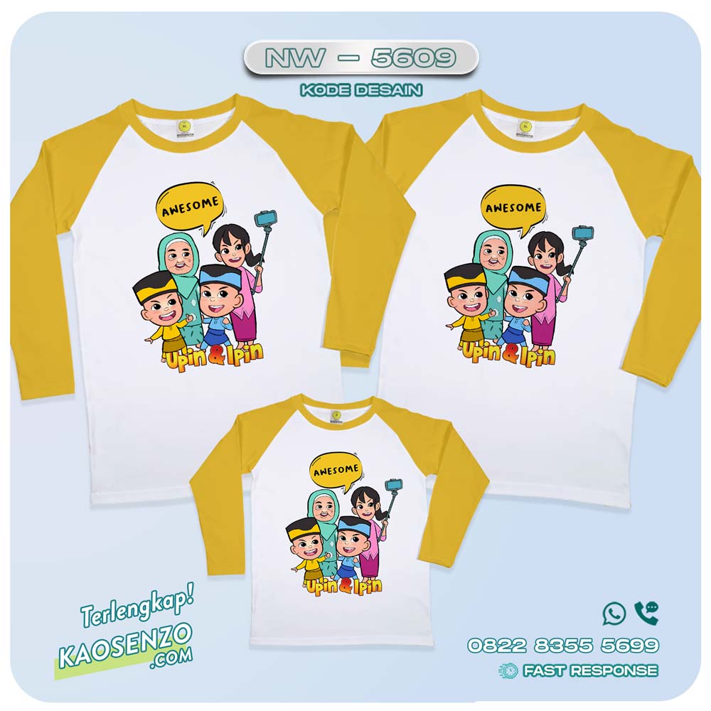 Baju Kaos Couple Keluarga | Kaos Ulang Tahun Anak | Kaos Family Custom Upin Ipin - NW 5609