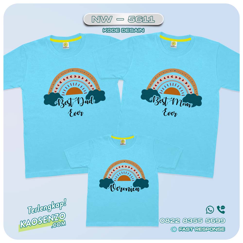 Baju Kaos Couple Keluarga Boho Rainbow | Kaos Family Custom | Kaos Boho Rainbow - NW 5611