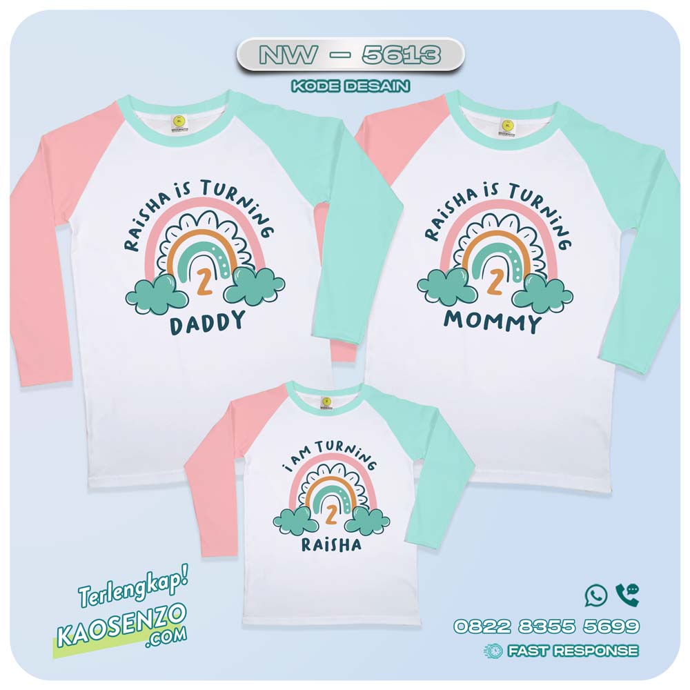 Baju Kaos Couple Keluarga Boho Rainbow| Kaos Ultah Anak Boho Rainbow | Kaos Boho Rainbow - NW 5613