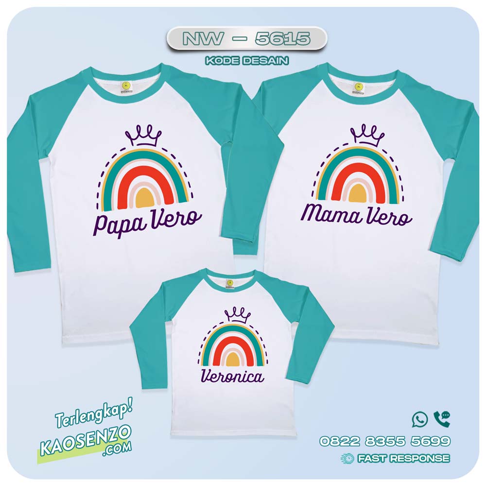 Baju Kaos Couple Keluarga Boho Rainbow| Kaos Ultah Anak Boho Rainbow | Kaos Boho Rainbow - NW 5615