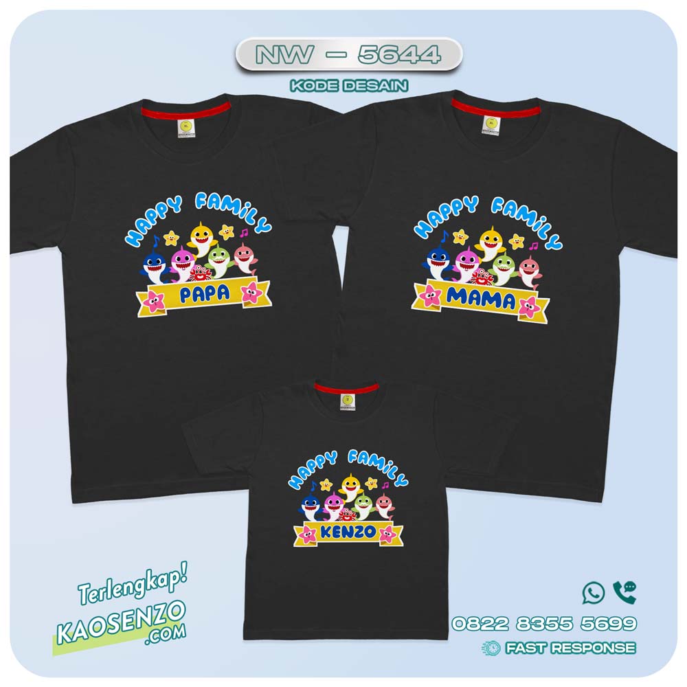 Kaos Couple Keluarga Baby Shark | Kaos Ulang Tahun Anak | Kaos Baby Shark - NW 5644