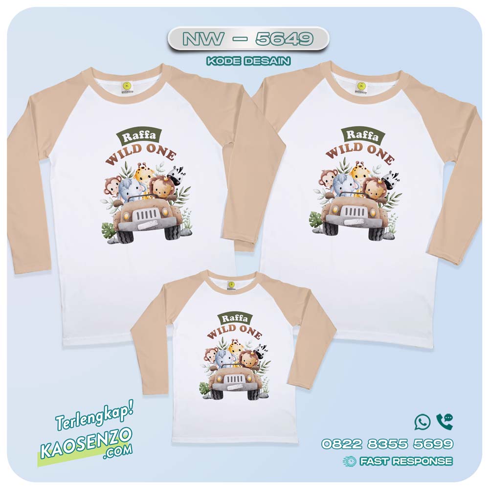 Baju Kaos Couple Keluarga Animal Zoo | Kaos Ultah Anak | Kaos Animal Zoo & Jungle NW 5649