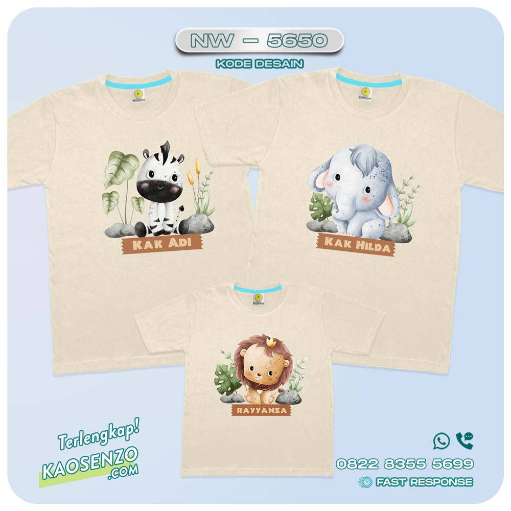 Baju Kaos Couple Keluarga Animal Zoo | Kaos Family Custom Animal | Kaos Animal Zoo & Jungle - NW 5650