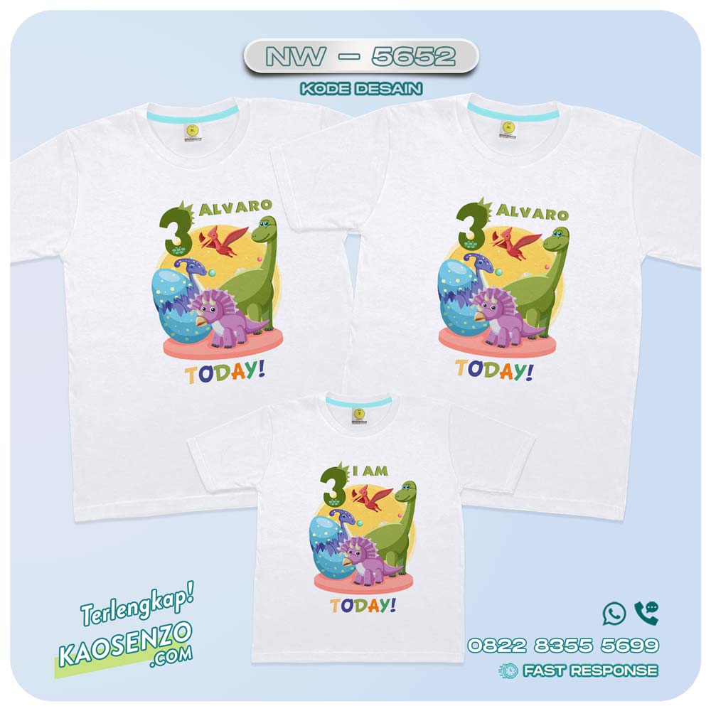 Baju Kaos Couple Keluarga Dinosaurus | Kaos Family Custom | Kaos Dinosaurus - NW 5652