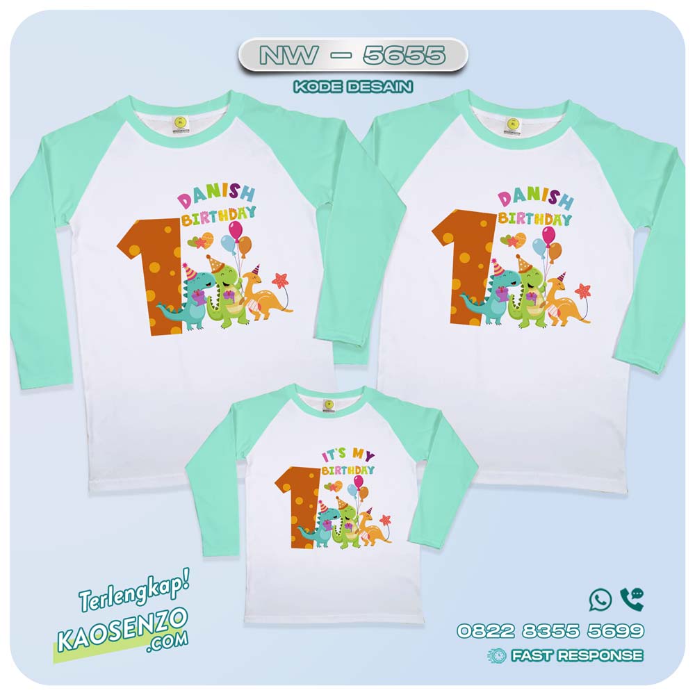 Baju Kaos Couple Keluarga Dinosaurus | Kaos Family Custom | Kaos Dinosaurus NW 5655