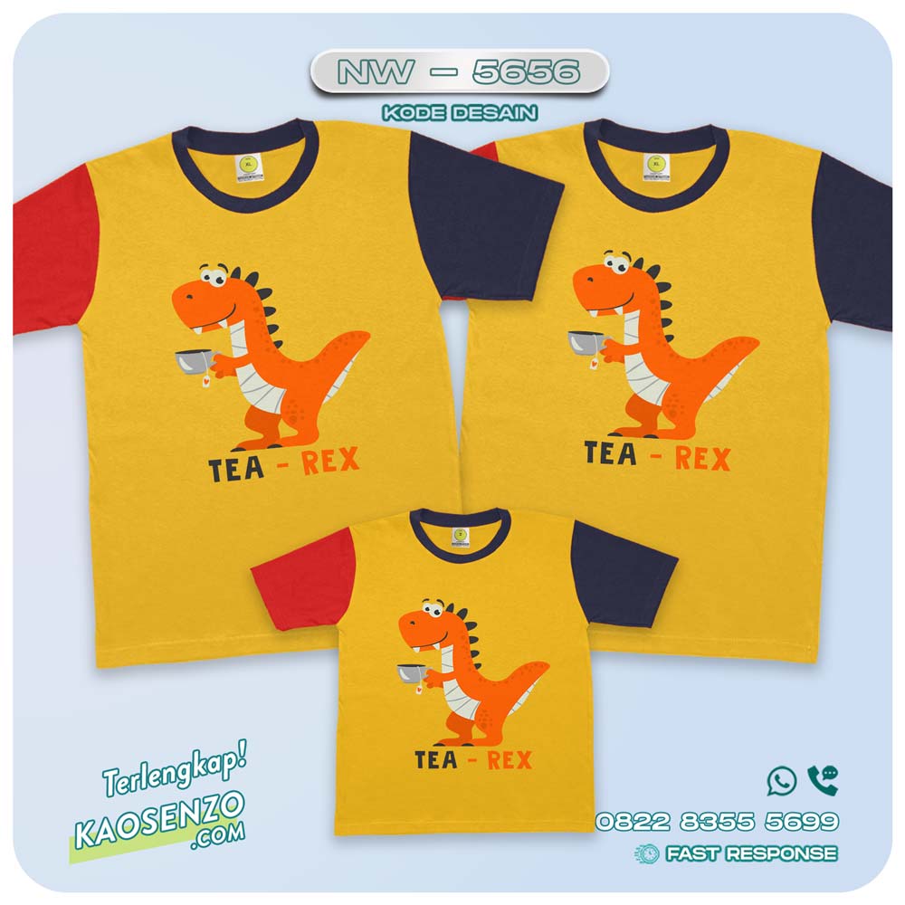 Baju Kaos Couple Keluarga Dinosaurus | Kaos Family Custom | Kaos Dinosaurus NW 5656