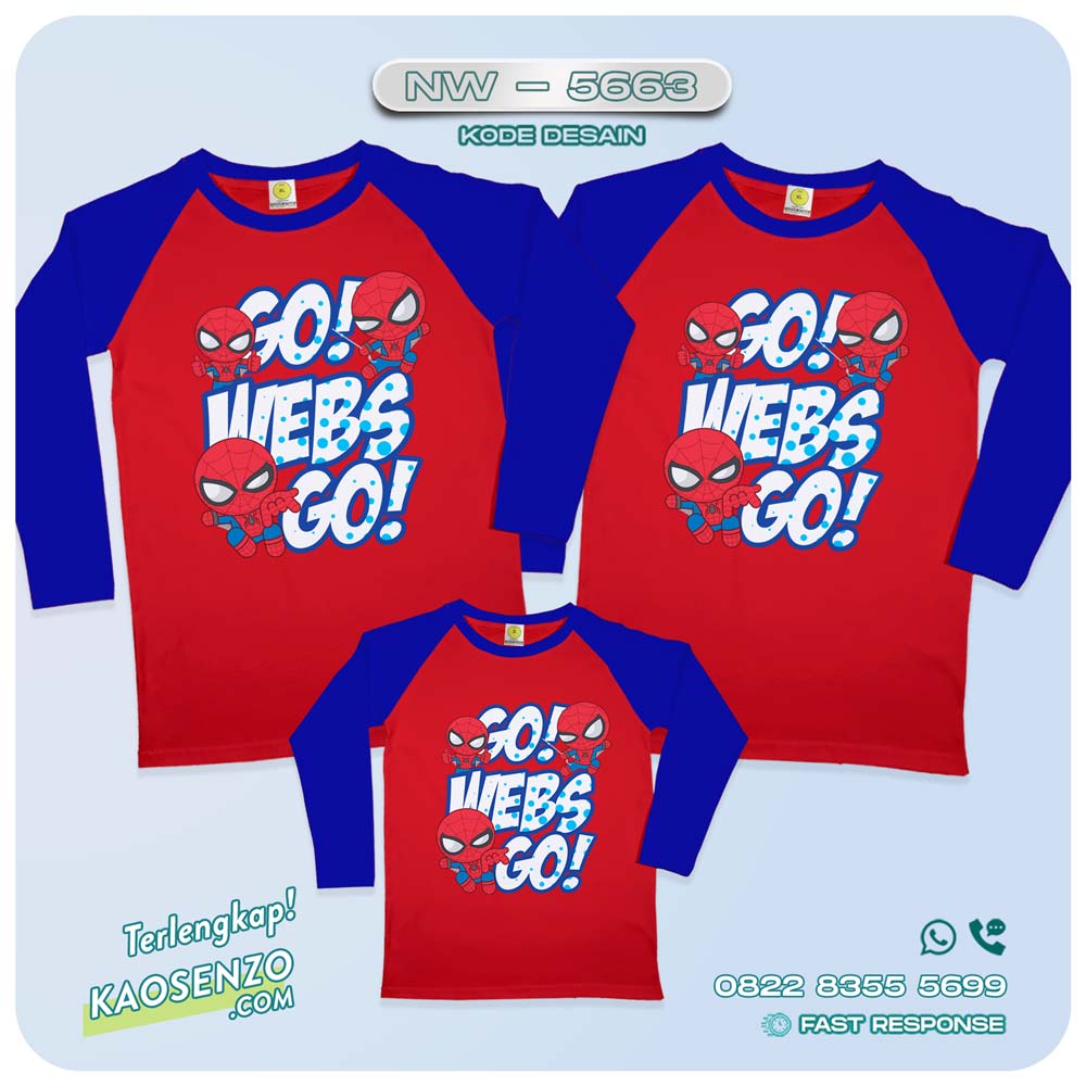 Baju Kaos Couple Keluarga Spiderman | Kaos Family Custom | Kaos Spiderman - NW 5663