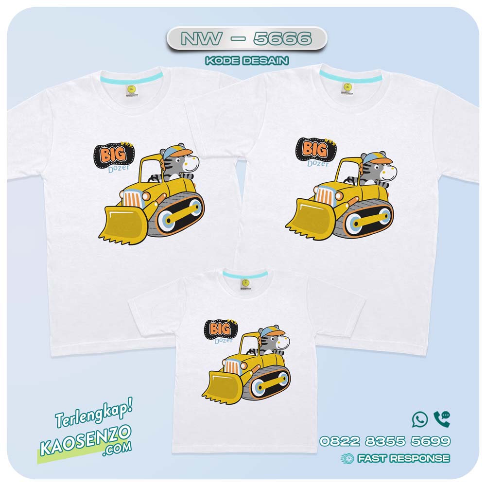 Baju Kaos Couple Keluarga Buldozer | Kaos Family Custom | Kaos Buldozer - NW 5666