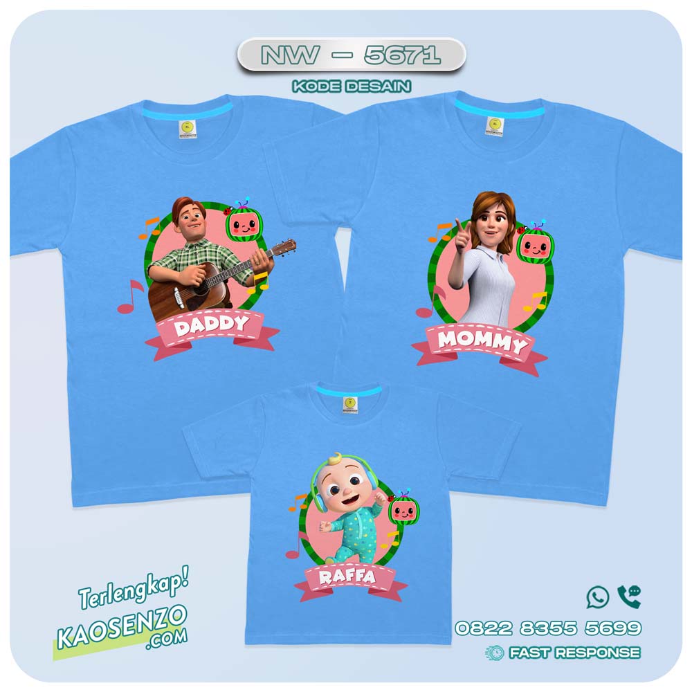 Kaos Couple Keluarga Cocomelon | Kaos Family Custom | Kaos Cocomelon - NW 5671