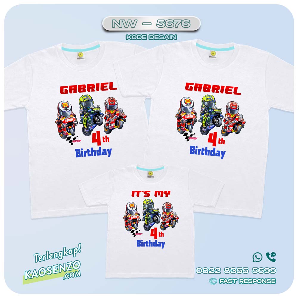 Baju Kaos Couple Keluarga Moto GP | Kaos Ultah Anak Moto GP | Kaos Moto GP - NW 5676