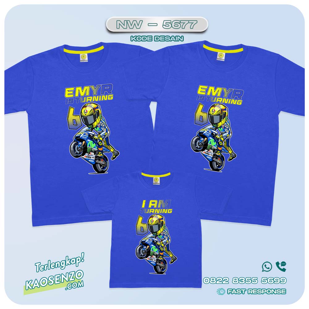 Baju Kaos Couple Keluarga Moto GP | Kaos Ultah Anak Moto GP | Kaos Valentino Rossi - NW 5677