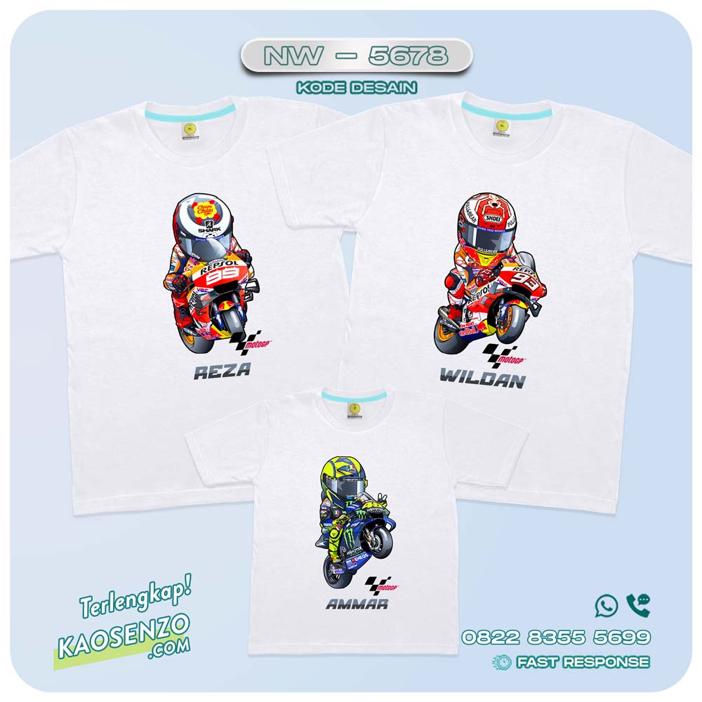 Baju Kaos Couple Keluarga Moto GP | Kaos Ultah Anak Moto GP | Kaos Moto GP - NW 5678