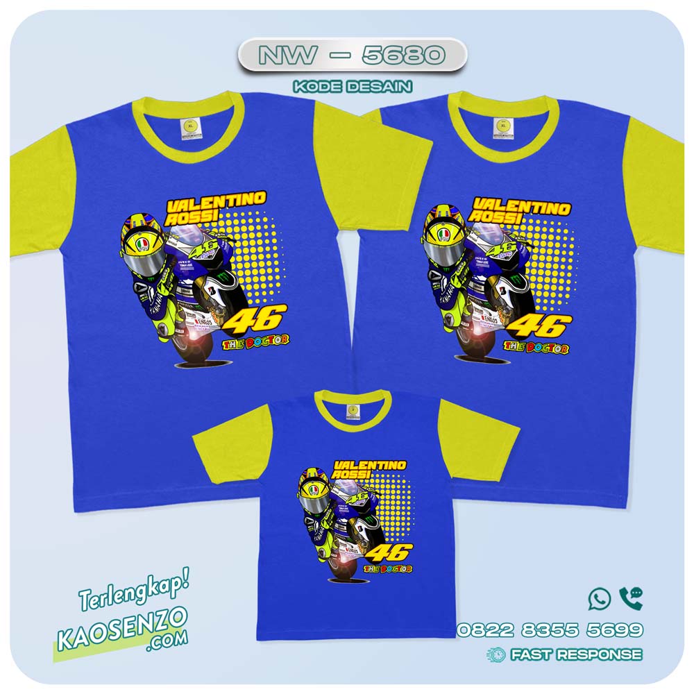 Baju Kaos Couple Keluarga Moto GP | Kaos Family Custom Moto GP | Kaos Valentino Rossi - NW 5680