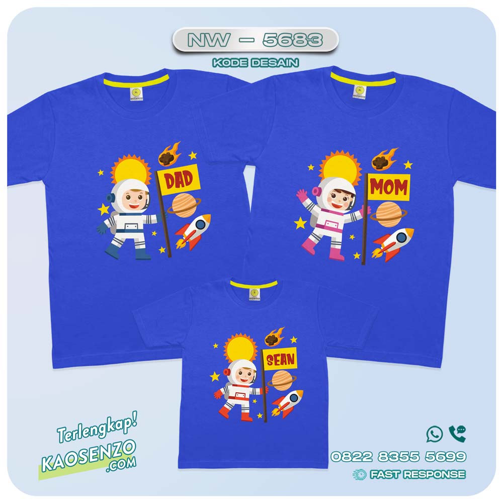 Baju Kaos Couple Keluarga Astronot | Kaos Family Custom | Kaos Astronot - NW 5683