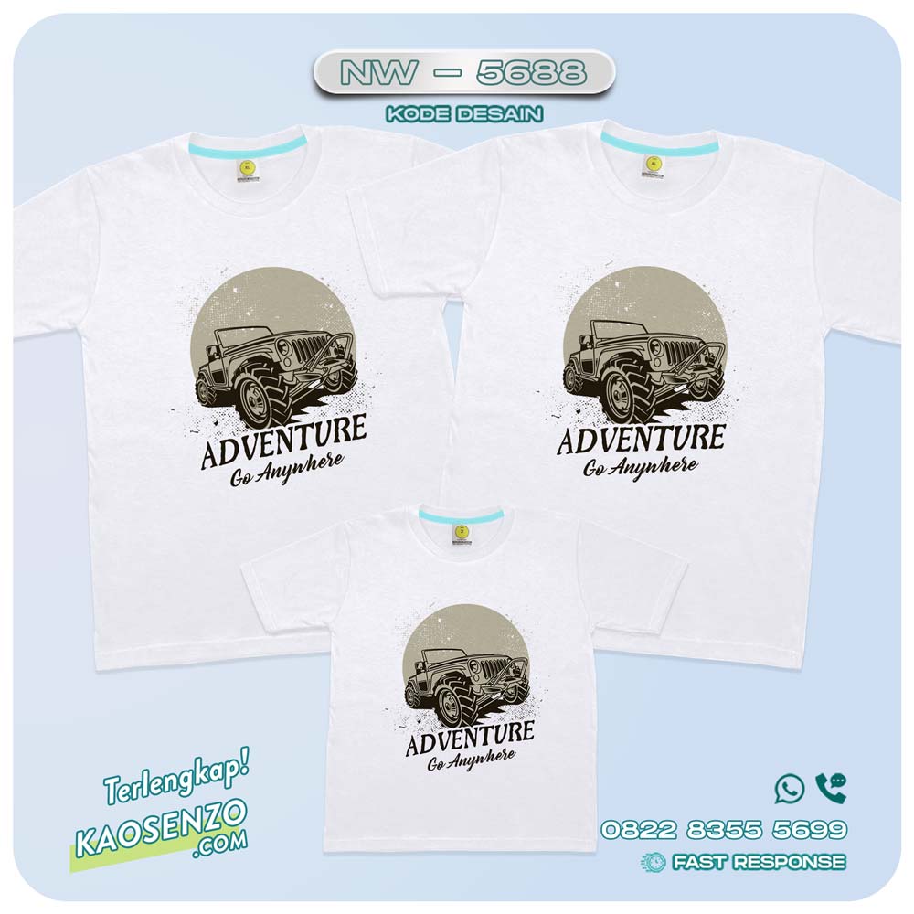 Baju Kaos Couple Keluarga Traveling | Kaos Couple Family Gathering | Kaos Liburan Keluarga | Kaos Jeep - NW 5688