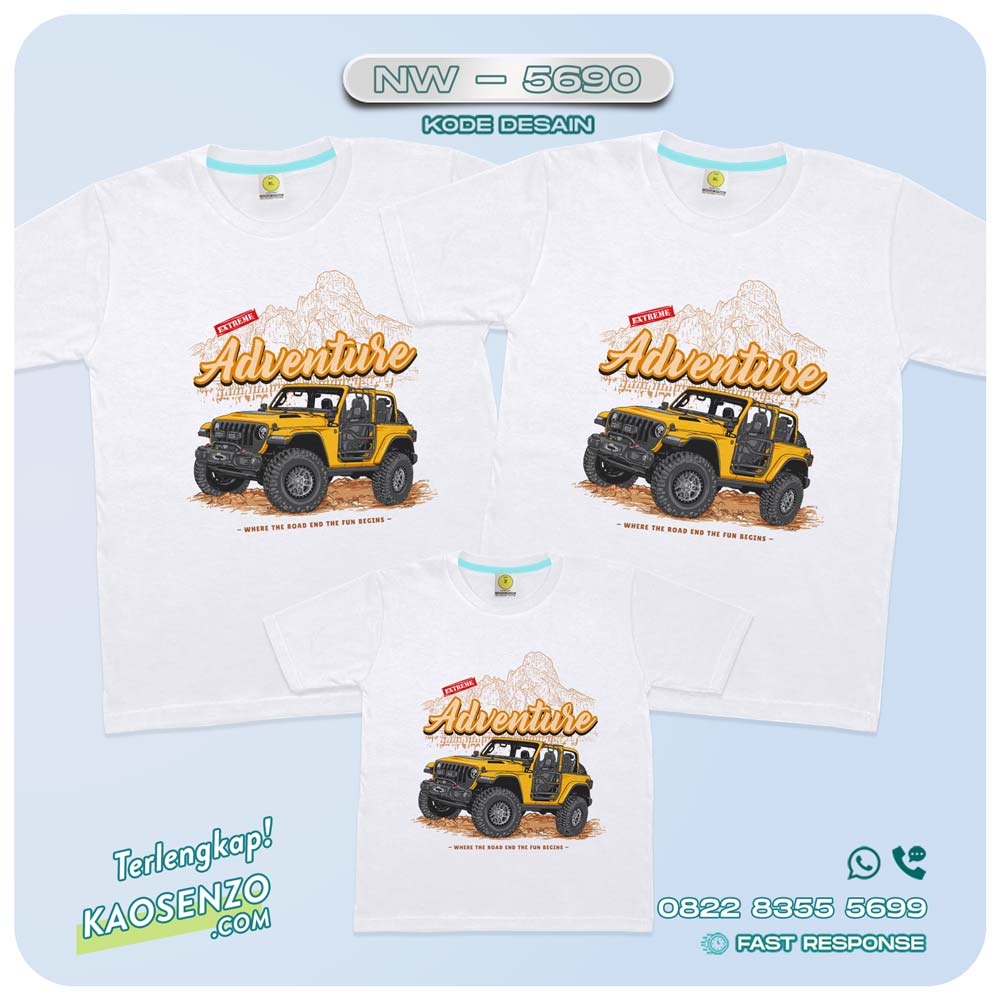 Baju Kaos Couple Keluarga Traveling | Kaos Couple Family Gathering | Kaos Liburan Keluarga | Kaos Jeep - NW 5690