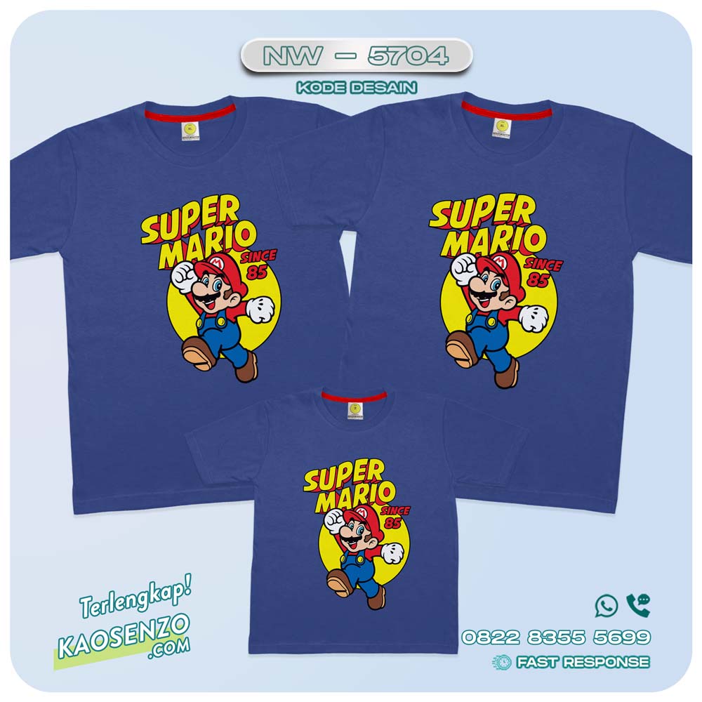 Kaos Couple Keluarga Super Mario | Kaos Family Custom Super Mario | Kaos Super Mario - NW 5704