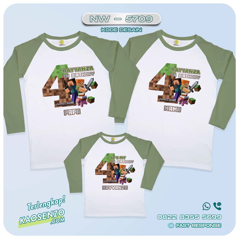 Baju Kaos Couple Keluarga Minecraft | Kaos Family Custom Minecraft | Kaos Minecraft - NW 5709