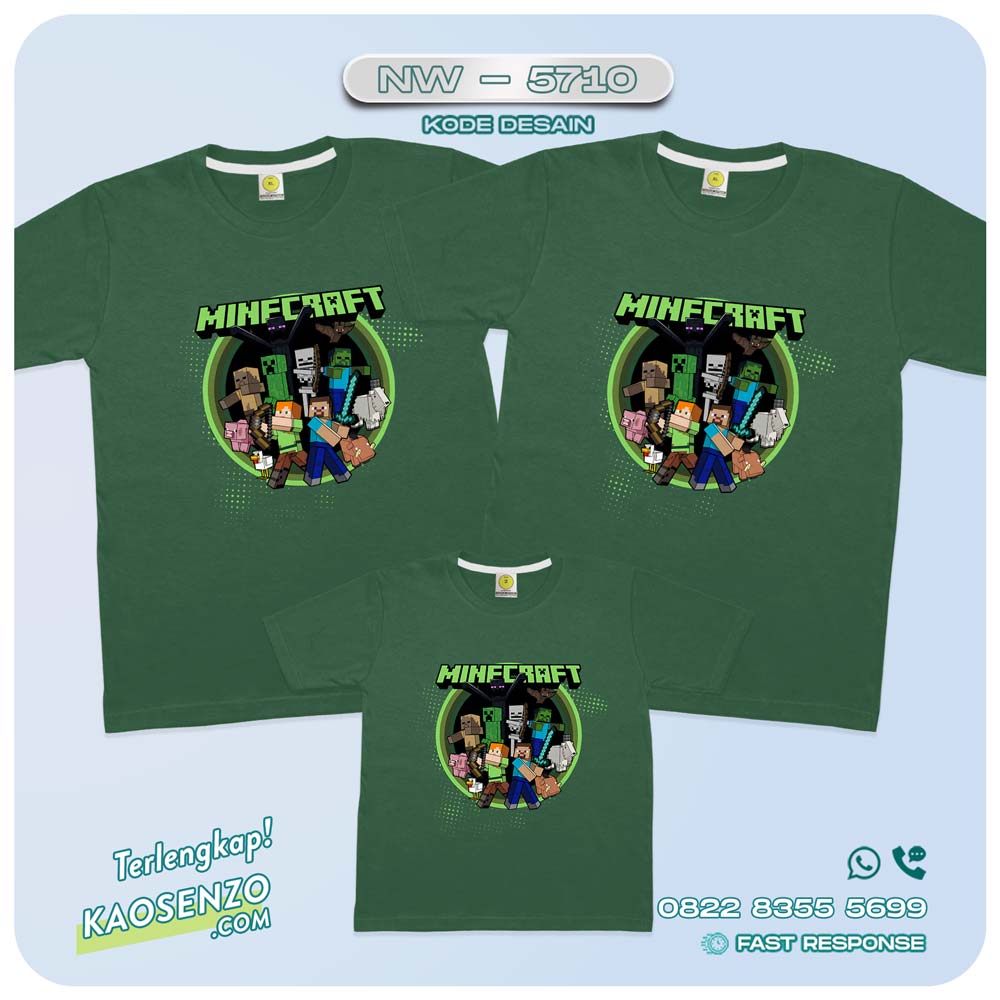 Baju Kaos Couple Keluarga Minecraft | Kaos Family Custom Minecraft | Kaos Minecraft - NW 5710