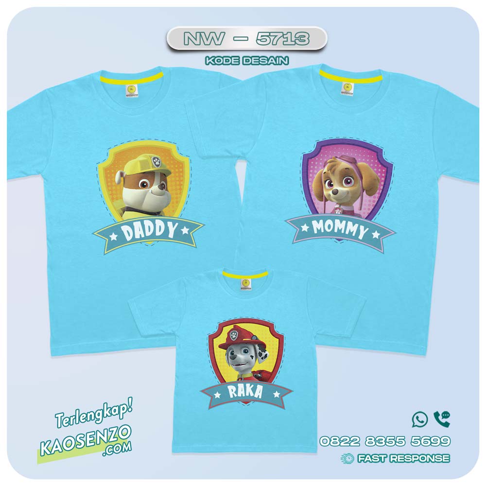 Baju Kaos Couple Keluarga Paw Patrol | Kaos Family Custom Paw Patrol | Kaos Paw Patrol - NW 5713