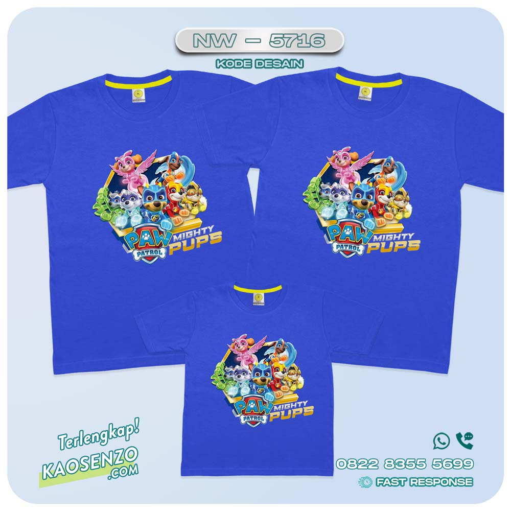 Baju Kaos Couple Keluarga Paw Patrol | Kaos Family Custom Paw Patrol | Kaos Paw Patrol - NW 5716