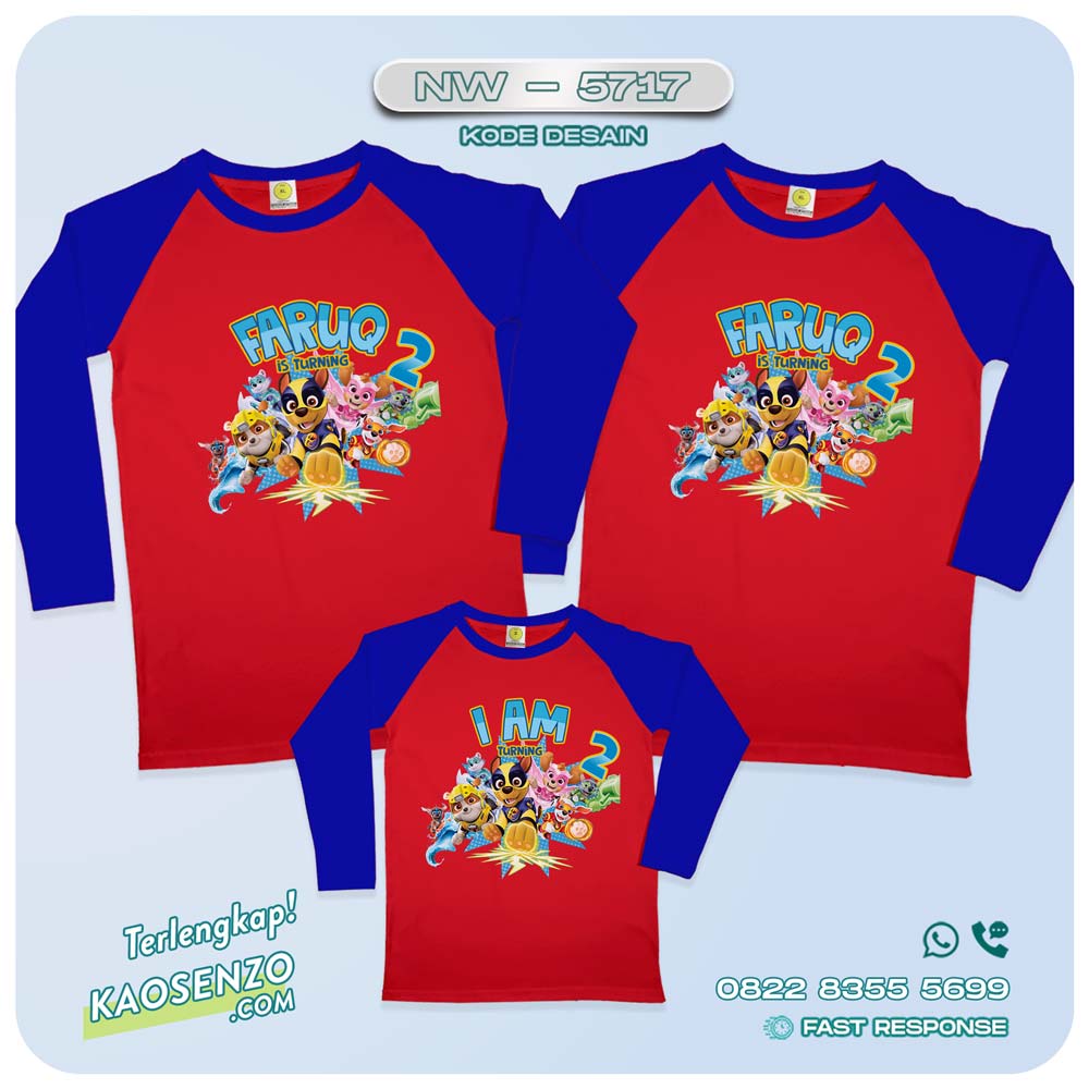 Baju Kaos Couple Keluarga Paw Patrol | Kaos Family Custom Paw Patrol | Kaos Paw Patrol - NW 5717