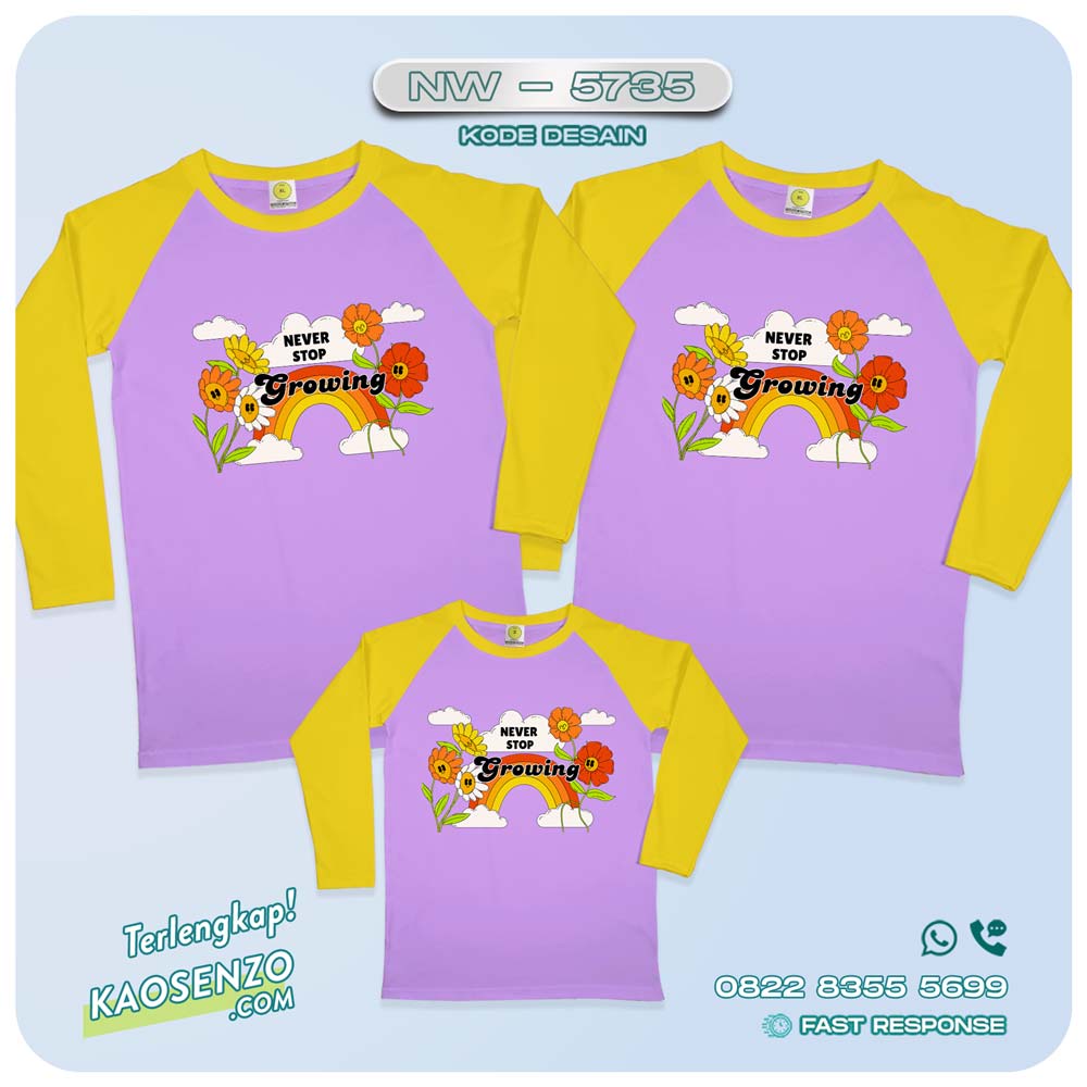 Baju Kaos Couple Keluarga Flower | Kaos Couple Family Custom Bunga | Kaos motif Flower Groovy- NW 5735