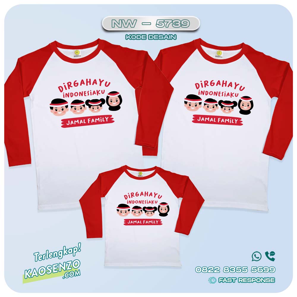 Baju Kaos Couple Keluarga Kemerdekaan | Kaos Family Custom | Kaos Kemerdekaan - NW 5739